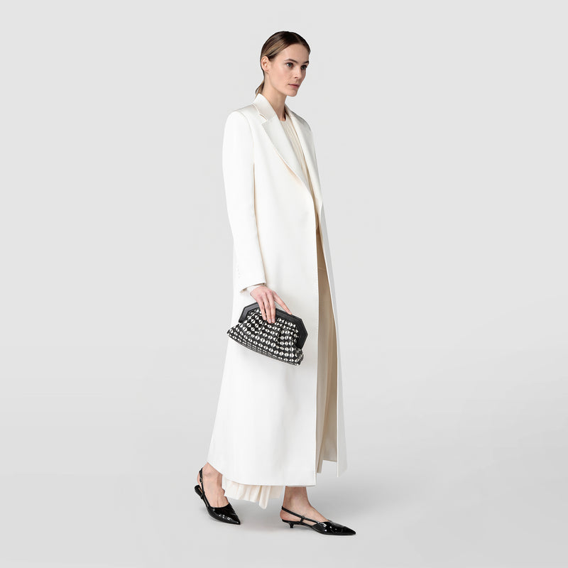 Serapian Clutch secret in mosaico nero-panna