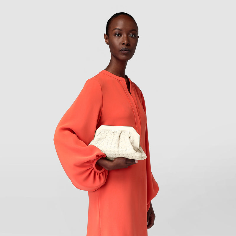 Serapian Clutch secret in mosaico panna