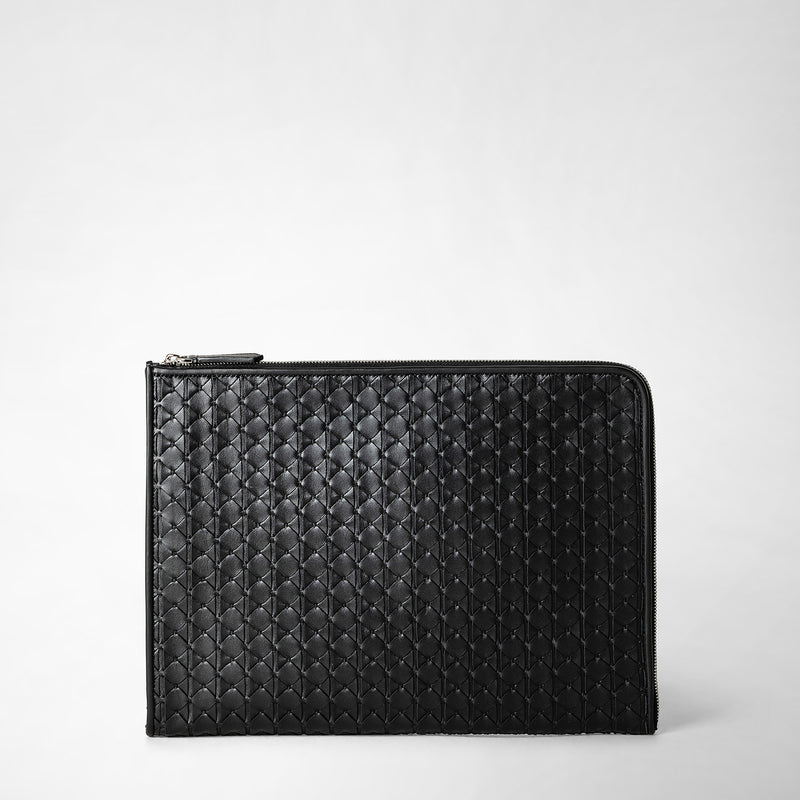 Serapian Compact Document Folio In Mosaico Black