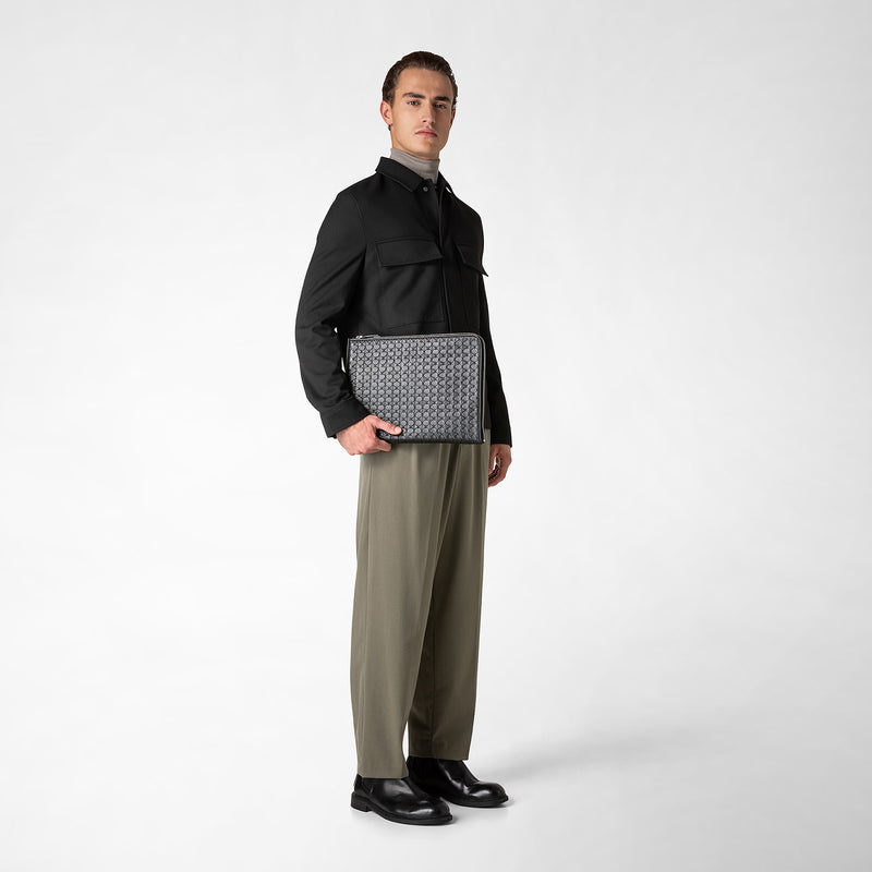 Serapian Compact document folio in mosaico black