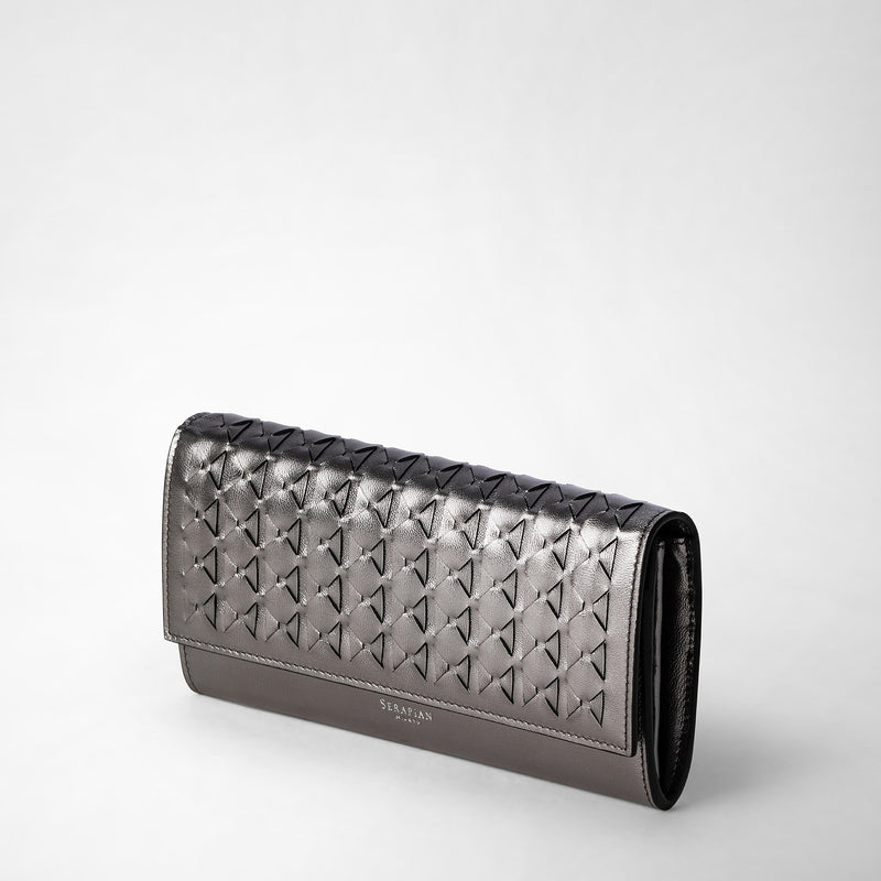 Serapian Continental Wallet In Mosaico Ruthenium