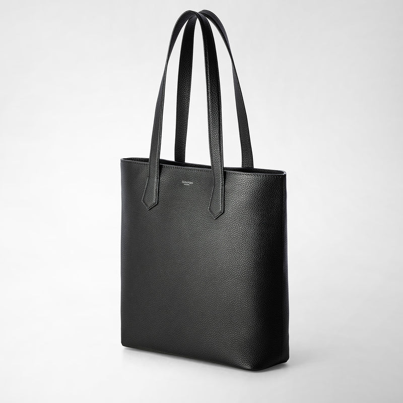 Serapian Day Tote Bag In Cachemire Leather Black
