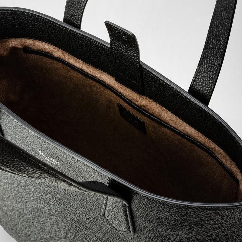 Serapian Day Tote Bag In Cachemire Leather Black