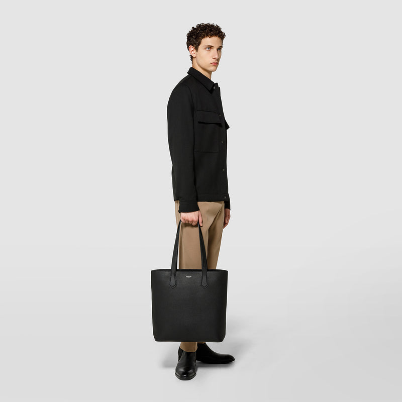 Serapian Day tote bag in cachemire leather black