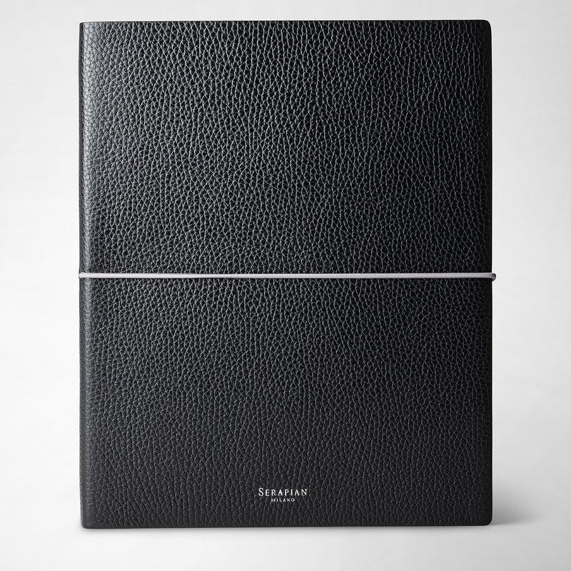 Serapian Large notebook in cachemire leather black