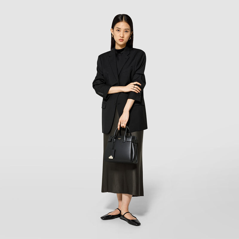Serapian Meline' handbag in seta leather black