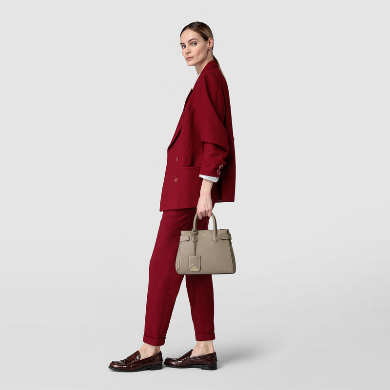 Serapian Meline' handbag in seta leather sahara