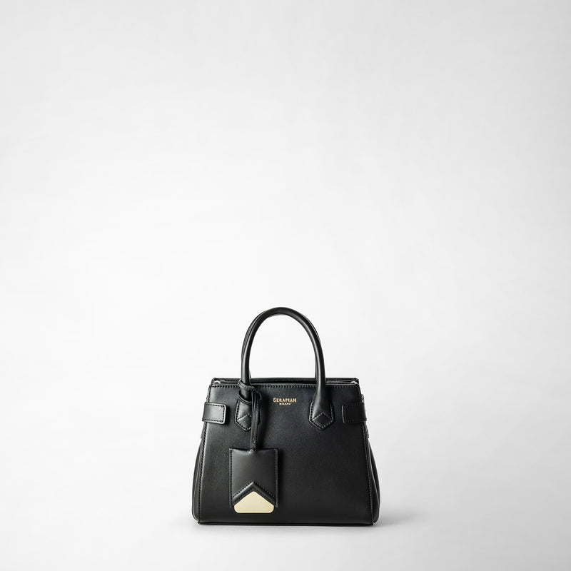 Serapian Mini Meline' Handbag In Seta Leather Black