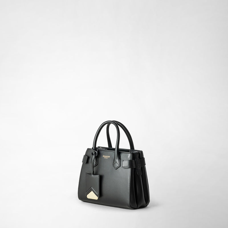 Serapian Mini Meline' Handbag In Seta Leather Black