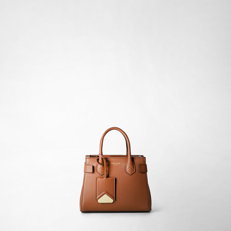 Serapian Mini Meline' Handbag In Seta Leather Cuoio