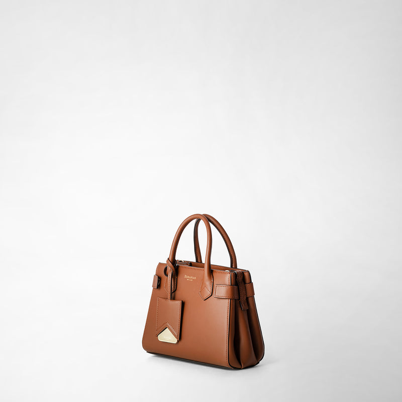 Serapian Mini Meline' Handbag In Seta Leather Cuoio