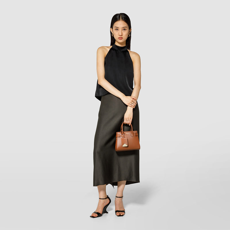 Serapian Mini meline' handbag in seta leather cuoio