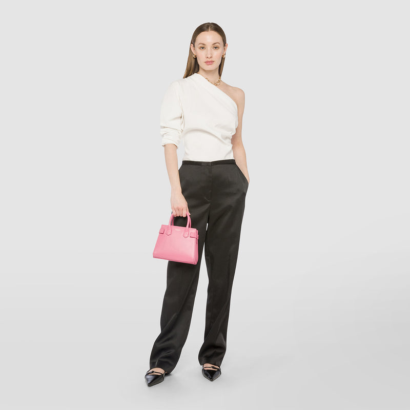 Serapian Mini meline' handbag in seta leather petal