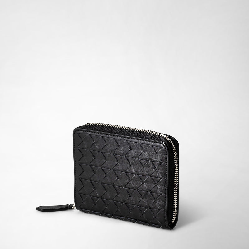 Serapian Mini Zip Wallet In Mosaico Black