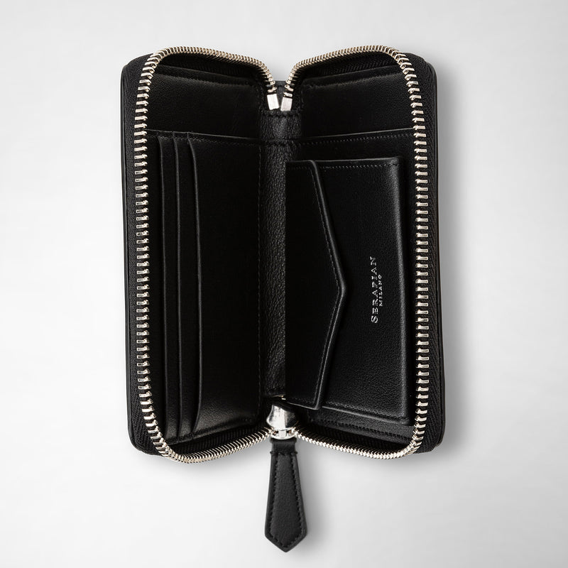 Serapian Mini Zip Wallet In Mosaico Black