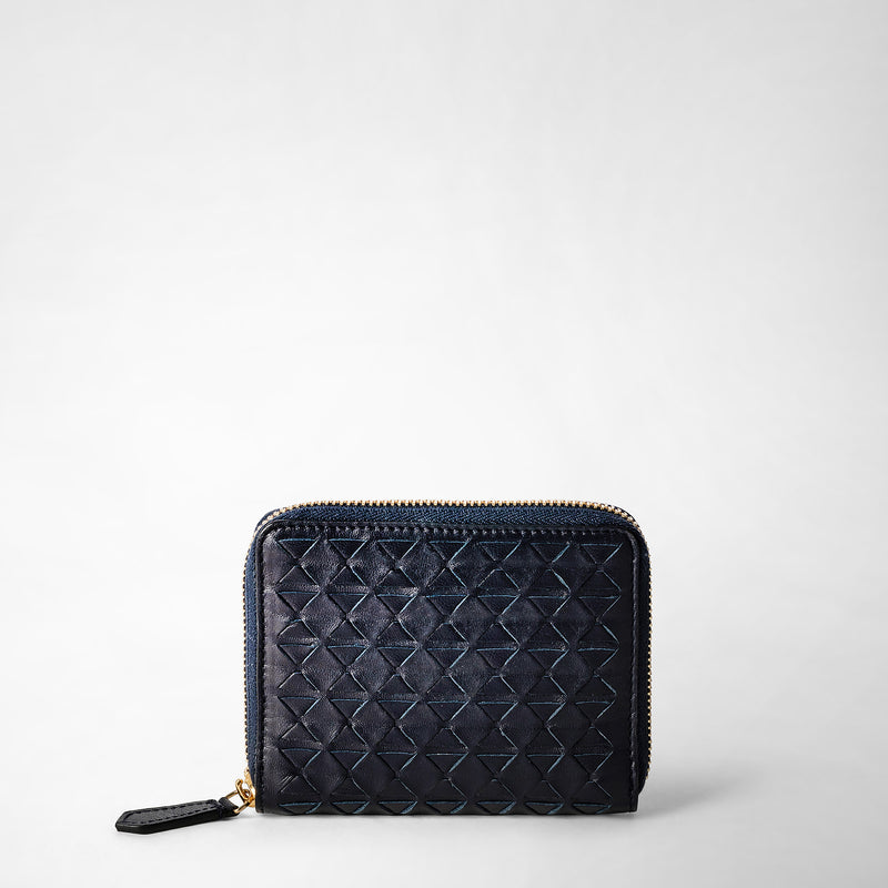 Serapian Mini zip wallet in mosaico midnight blue