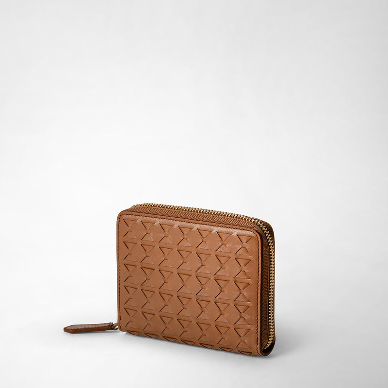 Serapian Mini Zip Wallet In Mosaico Tan