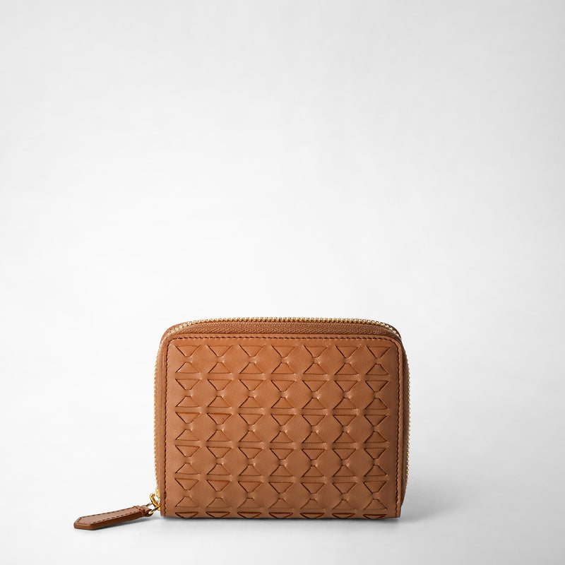 Serapian Mini zip wallet in mosaico tan