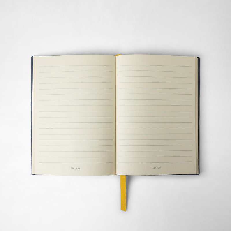 Serapian Notebook In Cachemire Leather Avio Blue