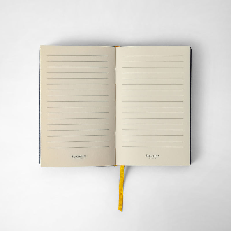 Serapian Notebook In Cachemire Leather Avio Blue