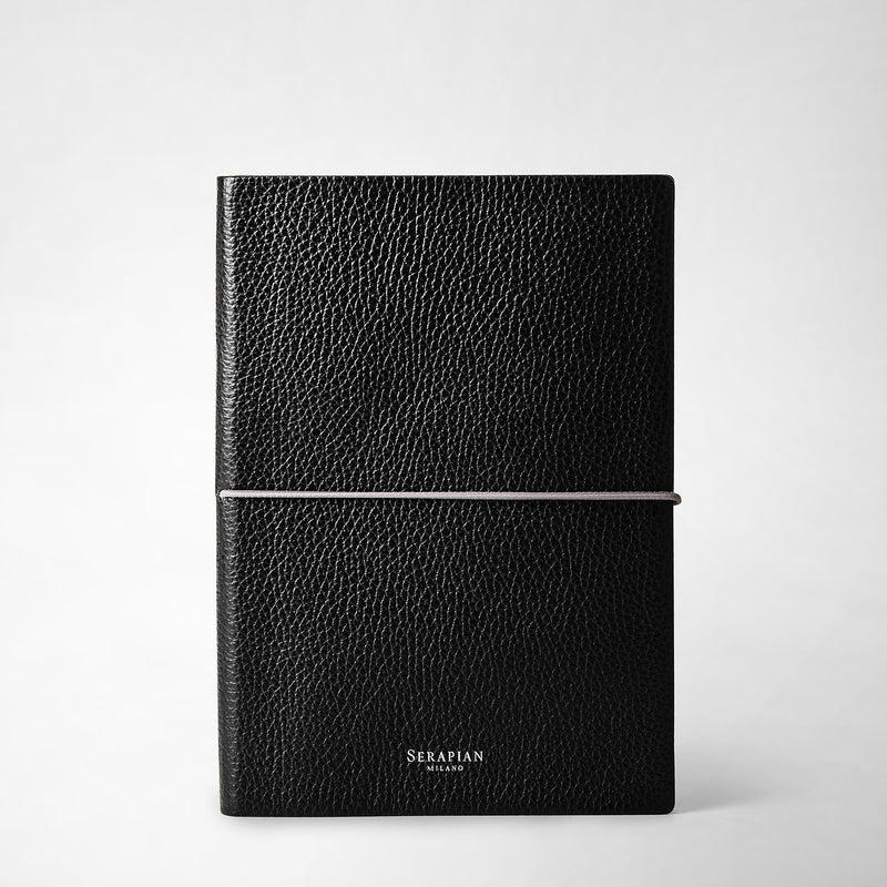 Serapian Notebook in cachemire leather black