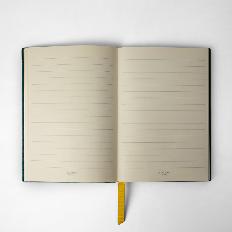 Serapian Notebook In Cachemire Leather Moss Green