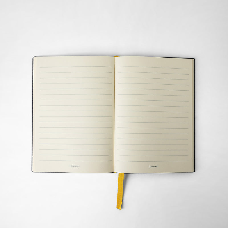 Serapian Notebook In Cachemire Leather Navy Blue