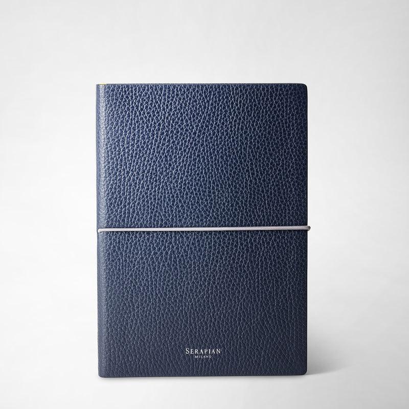 Serapian Notebook in cachemire leather navy blue