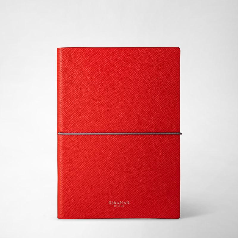Serapian Notebook in evoluzione leather coral red