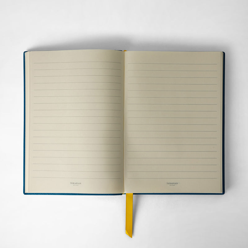 Serapian Notebook In Evoluzione Leather Petrol