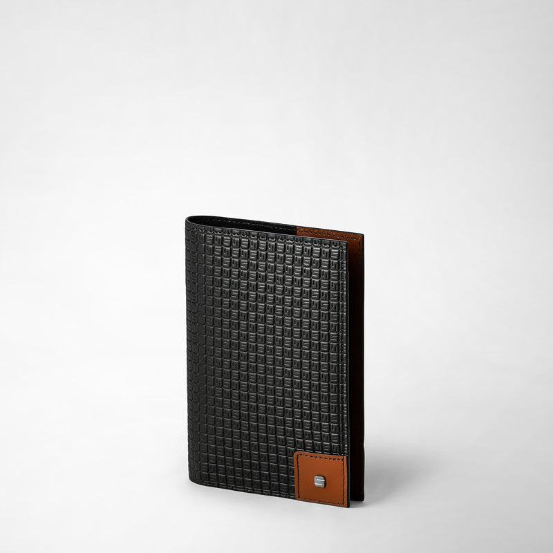 Serapian Passport Holder In Stepan 72 Black Cuoio