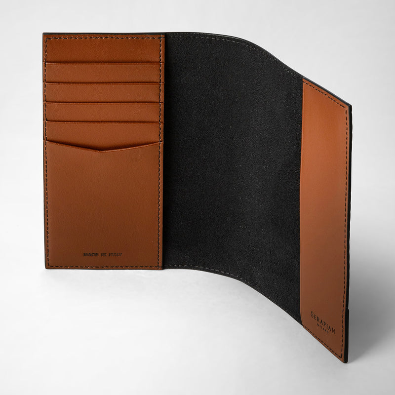 Serapian Passport Holder In Stepan 72 Black Cuoio