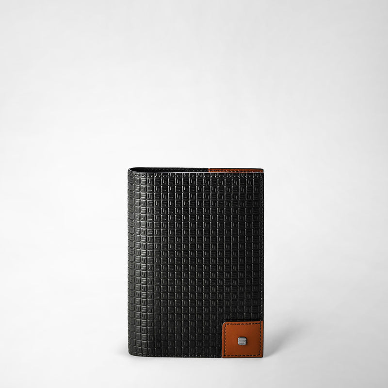 Serapian Passport holder in stepan 72 black cuoio