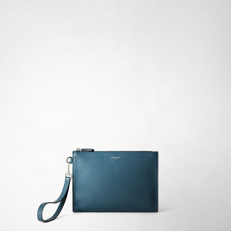 Serapian POCHETTE CON ZIP IN PELLE CACHEMIRE