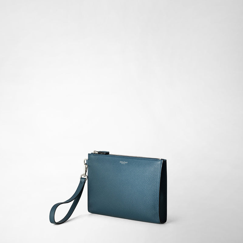 Serapian POCHETTE CON ZIP IN PELLE CACHEMIRE