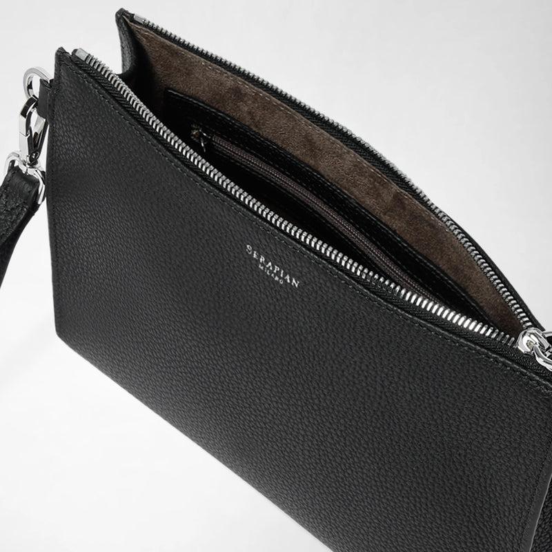 Serapian POCHETTE CON ZIP IN PELLE CACHEMIRE