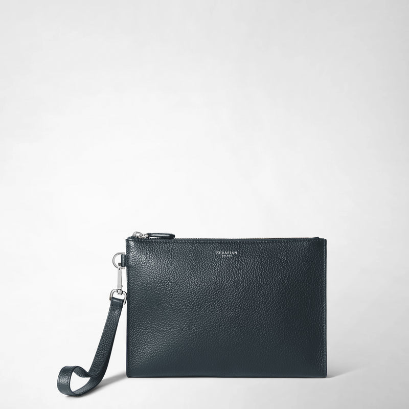 Serapian POCHETTE CON ZIP IN PELLE CACHEMIRE
