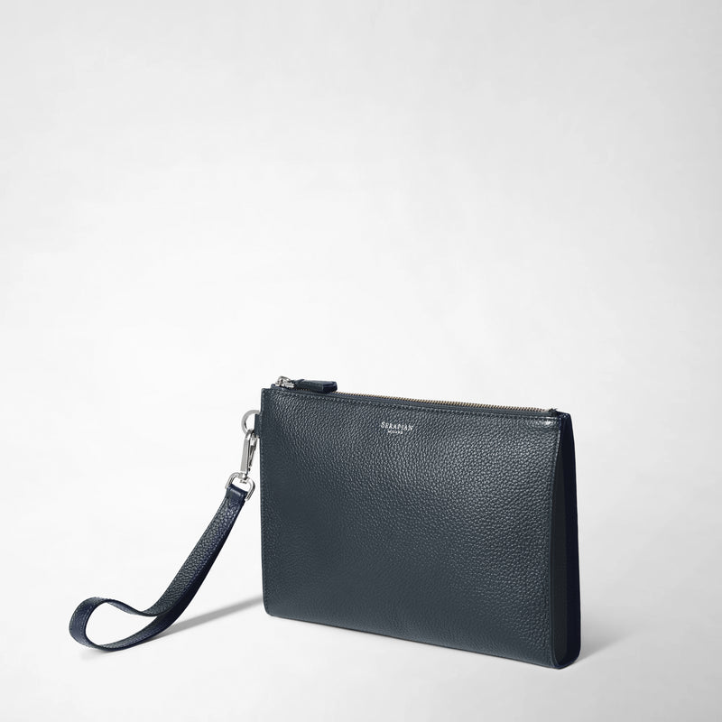 Serapian POCHETTE CON ZIP IN PELLE CACHEMIRE