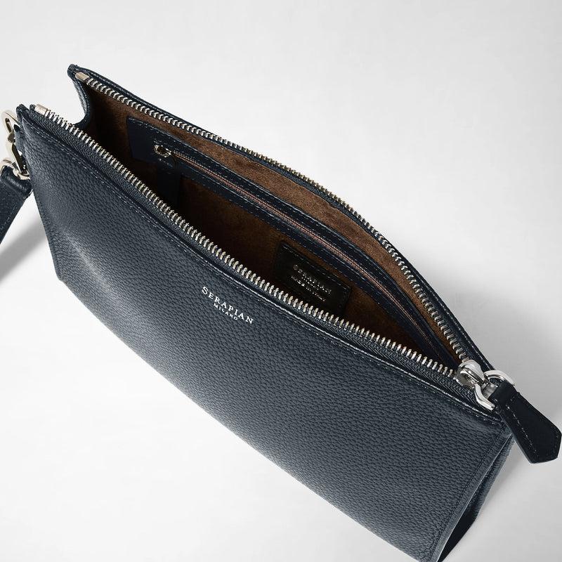 Serapian POCHETTE CON ZIP IN PELLE CACHEMIRE