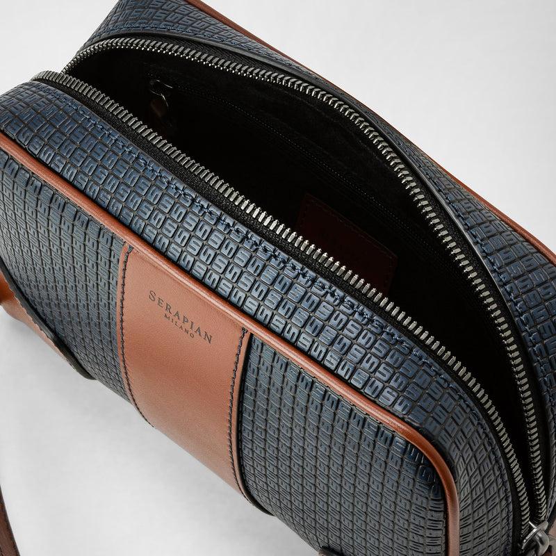 Serapian Pochette In Stepan 72 Blu Oceano-cuoio