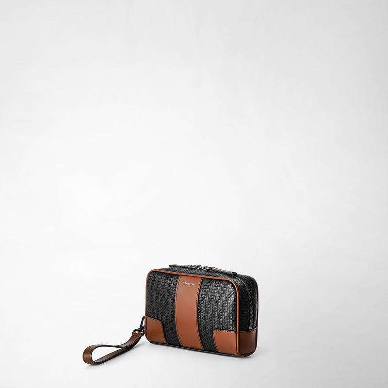 Serapian Pochette In Stepan 72 Nero-cuoio