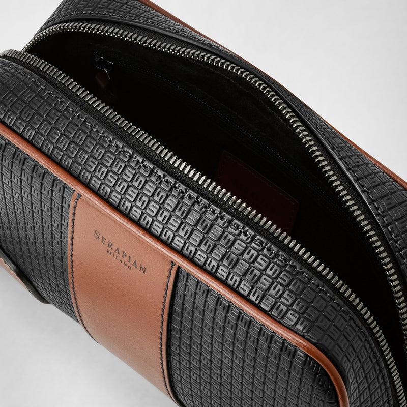 Serapian Pochette In Stepan 72 Nero-cuoio