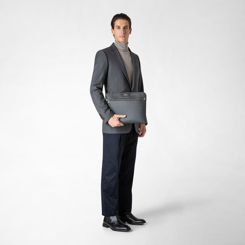 Serapian Portadocumenti in stepan asfalto-nero