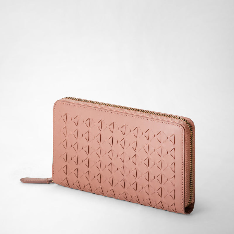Serapian Portafoglio Con Zip In Mosaico Blush