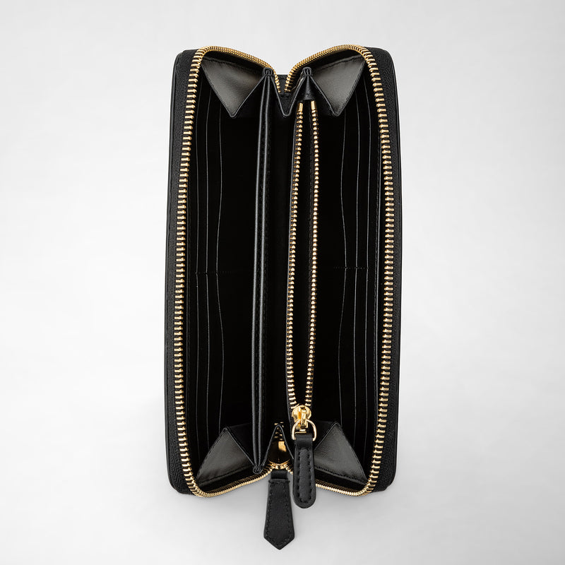 Serapian Portafoglio Con Zip In Mosaico Nero