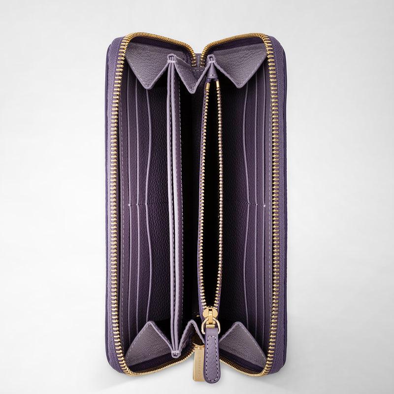 Serapian PORTAFOGLIO CON ZIP IN PELLE RUGIADA