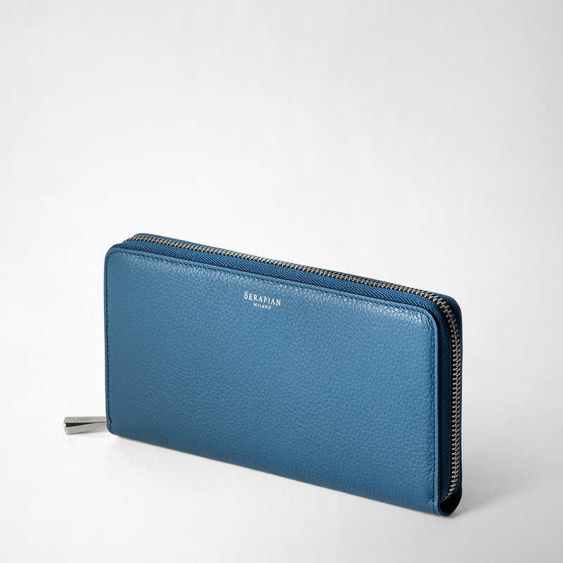 Serapian PORTAFOGLIO CON ZIP IN PELLE RUGIADA