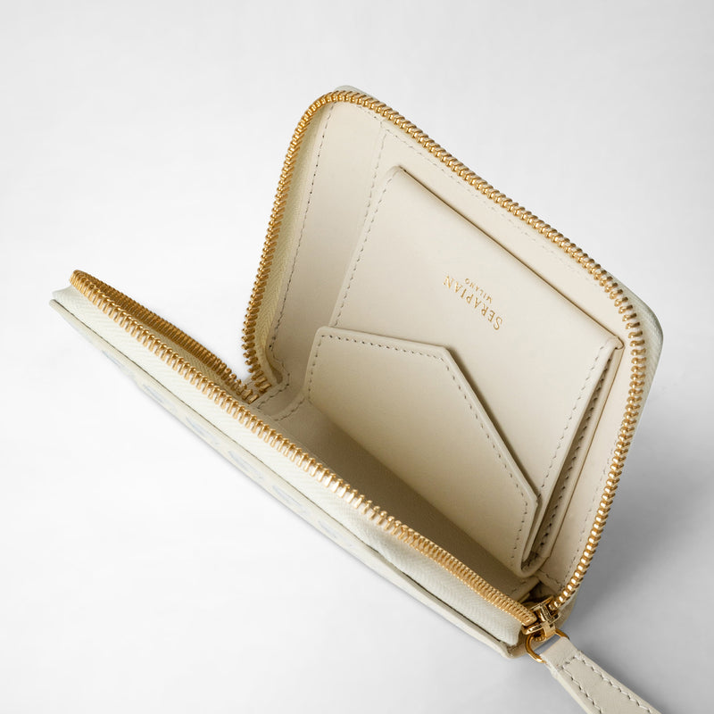 Serapian Portafoglio Mini Con Zip In Mosaico Panna