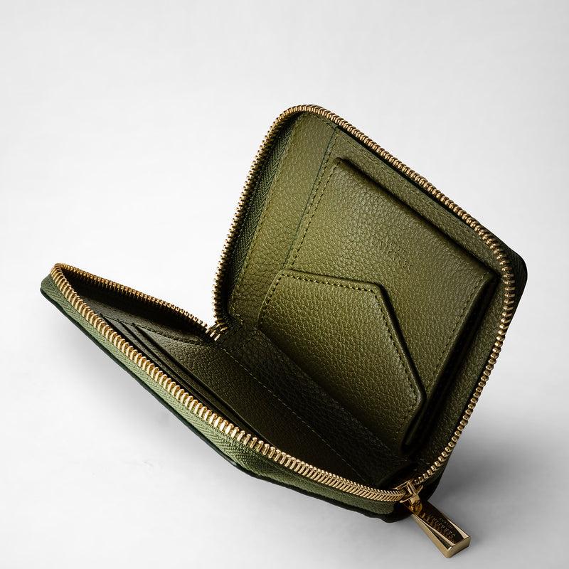 Serapian PORTAFOGLIO MINI CON ZIP IN PELLE RUGIADA