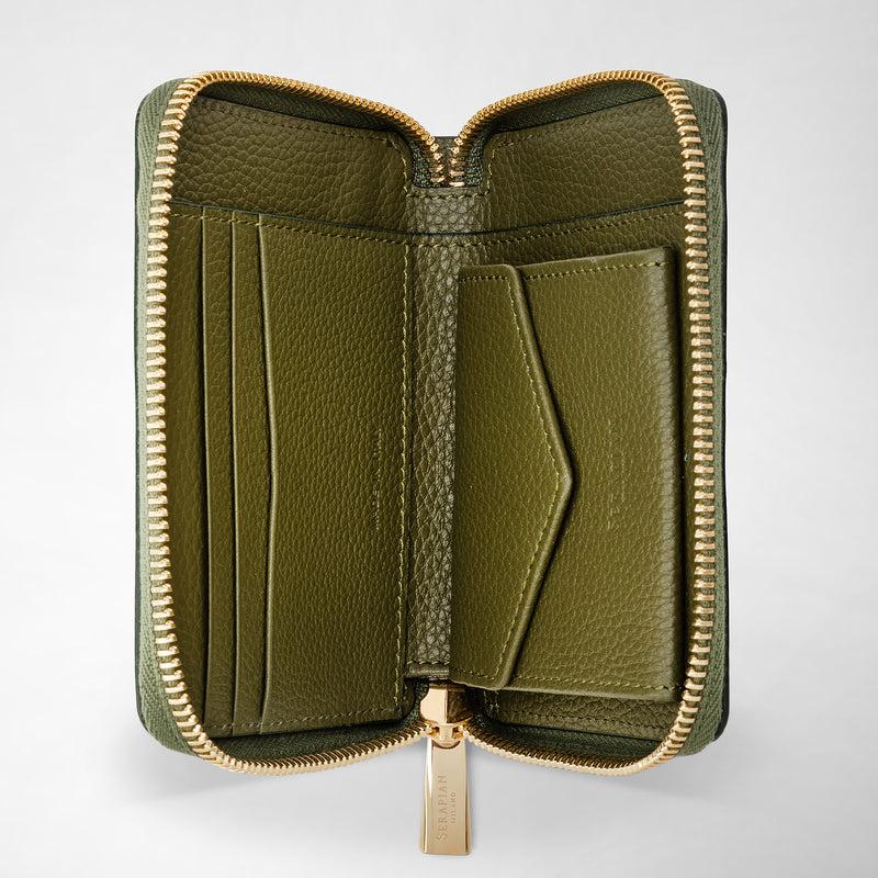 Serapian PORTAFOGLIO MINI CON ZIP IN PELLE RUGIADA